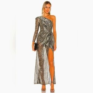 Danitza Gown in Gold and Black Camila Coelho